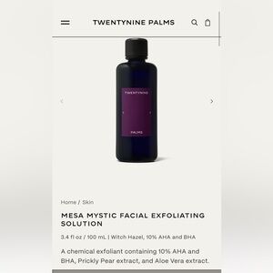 Twenty Nine Palms - Mesa Mystic Facial Exfoliating Solution